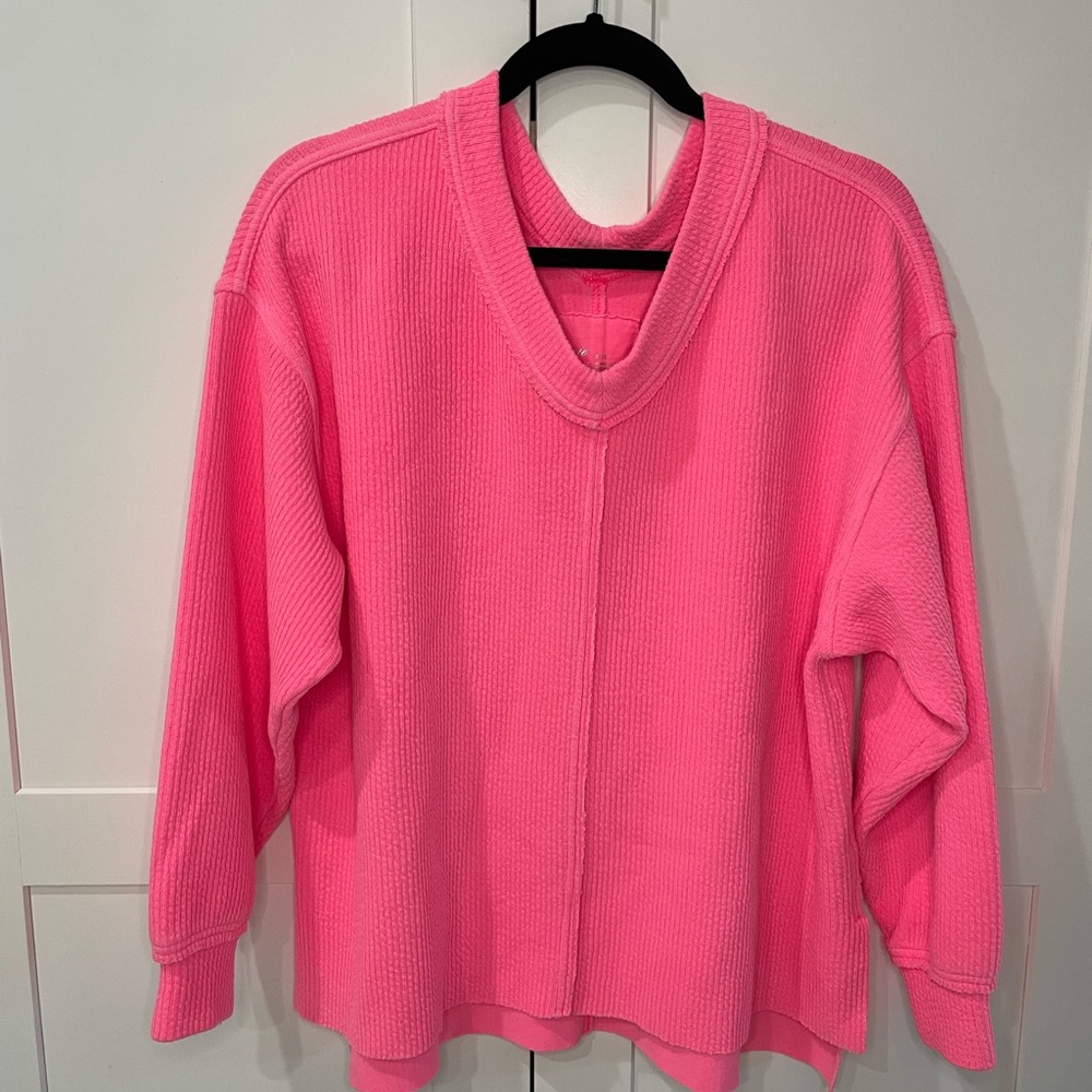 Aerie Neon Hot Pink Oversized Sweater - Picture 2 of 7